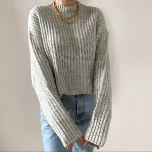 ASOS Grey Chunky Sweater in Rib
